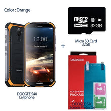 Load image into Gallery viewer, DOOGEE S40 IP68 IP69K Mobile Phone 5.5inch Display 4650mAh MT6739 Quad Core 3GB RAM 32GB ROM Android 9.1 8.0MP Camera 4G Network