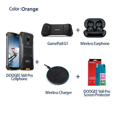 Load image into Gallery viewer, IP68 Waterproof DOOGEE S68 Pro Rugged Phone Helio P70 Octa Core 6GB 128GB Wireless Charge NFC 6300mAh 12V2A Charge 5.9 inch FHD+