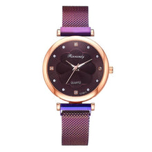 Load image into Gallery viewer, Fashion 5pcs Set Women Watches Luxury Magnet Buckle Flower Rhinestone Watch Ladies Quartz Wrist Watch Bracelet Set Reloj Mujer