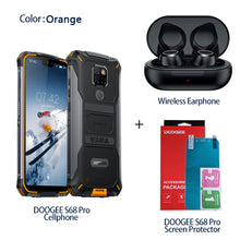 Load image into Gallery viewer, IP68 Waterproof DOOGEE S68 Pro Rugged Phone Wireless Charge NFC 6300mAh 12V2A Charge 5.9 inch FHD+ Helio P70 Octa Core 6GB 128GB