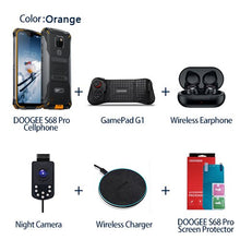 Load image into Gallery viewer, IP68 Waterproof DOOGEE S68 Pro Rugged Phone Wireless Charge NFC 6300mAh 12V2A Charge 5.9 inch FHD+ Helio P70 Octa Core 6GB 128GB