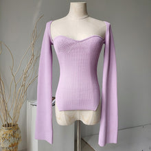 Load image into Gallery viewer, DEAT 2020 new spring and summer fashion women clothes cashmere sqaure collar full sleeves elastic high waist sexy pullover WK080