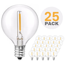 Load image into Gallery viewer, 25Ft 30ft 50ft G40 String Lights with Globe Clear Bulbs & Spare Bulbs Waterproof IP44 Patio Hanging Lights for Indoor & Outdoor