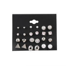Load image into Gallery viewer, EN 12 Pairs Flower Women'S Earrings Set Pearl Crystal Stud Earrings Boho Geometric Tassel Earrings For Women 2020 Jewelry Gift