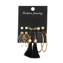 Load image into Gallery viewer, EN 12 Pairs Flower Women'S Earrings Set Pearl Crystal Stud Earrings Boho Geometric Tassel Earrings For Women 2020 Jewelry Gift