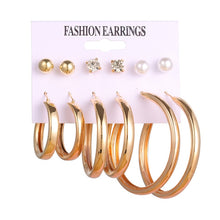 Load image into Gallery viewer, EN 12 Pairs Flower Women'S Earrings Set Pearl Crystal Stud Earrings Boho Geometric Tassel Earrings For Women 2020 Jewelry Gift