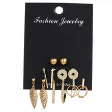 Load image into Gallery viewer, EN 12 Pairs Flower Women'S Earrings Set Pearl Crystal Stud Earrings Boho Geometric Tassel Earrings For Women 2020 Jewelry Gift