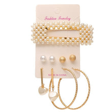 Load image into Gallery viewer, EN 12 Pairs Flower Women'S Earrings Set Pearl Crystal Stud Earrings Boho Geometric Tassel Earrings For Women 2020 Jewelry Gift
