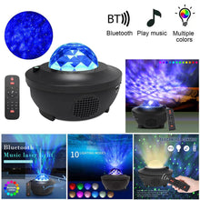 Load image into Gallery viewer, Colorful Starry Sky Galaxy Projector Blueteeth USB Voice Control Music Player LED Night Light USB Charging Projection Lamp Gift