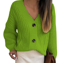 Load image into Gallery viewer, 2020 New Casual Loose Long Sleeve Single Row Button Sweater Sweater Cardigan Women Knitwear V Neck Women's Clothing Cardigan