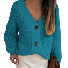 Load image into Gallery viewer, 2020 New Casual Loose Long Sleeve Single Row Button Sweater Sweater Cardigan Women Knitwear V Neck Women's Clothing Cardigan