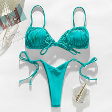 Load image into Gallery viewer, In-X Brazilian micro bikinis 2020 mujer Sexy string swimsuit female pleated bikini set Yellow swimwear women Mini bathing suit