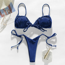 Load image into Gallery viewer, In-X Brazilian micro bikinis 2020 mujer Sexy string swimsuit female pleated bikini set Yellow swimwear women Mini bathing suit