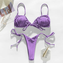 Load image into Gallery viewer, In-X Brazilian micro bikinis 2020 mujer Sexy string swimsuit female pleated bikini set Yellow swimwear women Mini bathing suit