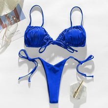 Load image into Gallery viewer, In-X Brazilian micro bikinis 2020 mujer Sexy string swimsuit female pleated bikini set Yellow swimwear women Mini bathing suit