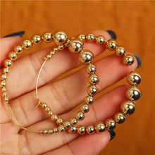 Load image into Gallery viewer, Simple Plain Gold Color Metal Pearl Hoop Earrings Fashion Big Circle Hoops Statement Earrings for Women Party Jewelry