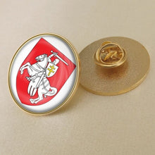 Load image into Gallery viewer, Coat of Arms of Belarus Historical Flag Brooch/Badges/Lapel Pins