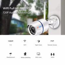 Load image into Gallery viewer, BESDER iCsee ONVIF Audio IP Camera 1080P 720P Wireless Wired P2P Alarm CCTV Bullet Outdoor Wifi Camera With SD Card Slot Max 64G
