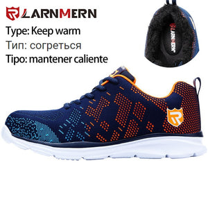 LARNMERN Lightweight Breathable Men Safety Shoes Steel Toe Work Shoes For Men Anti-smashing Construction Sneaker With Reflective