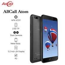 Load image into Gallery viewer, ALLCALL Atom 4G Dual SIM SmartPhone MT6737 Quad-core 2GB RAM 16GB ROM 5.2 Inch TFT IPS 8MP+2MP Daul Rear Cameras 4G Mobile Phone
