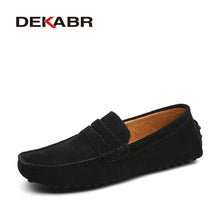 Load image into Gallery viewer, DEKABR Size 49 Men Casual Shoes Fashion Men Shoes Genuine Leather Men Loafers Moccasins Slip On Men&#39;s Flats Male Driving Shoes
