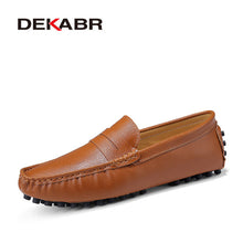 Load image into Gallery viewer, DEKABR Size 49 Men Casual Shoes Fashion Men Shoes Genuine Leather Men Loafers Moccasins Slip On Men&#39;s Flats Male Driving Shoes
