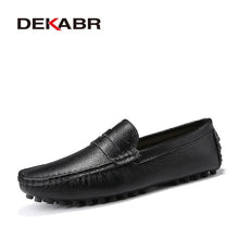 Load image into Gallery viewer, DEKABR Size 49 Men Casual Shoes Fashion Men Shoes Genuine Leather Men Loafers Moccasins Slip On Men&#39;s Flats Male Driving Shoes
