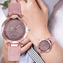 Load image into Gallery viewer, Dropshipping Women Romantic Starry Sky Wrist Watch Leather Rhinestone Designer Ladies Clock Simple Dress Gfit Montre Femme D30
