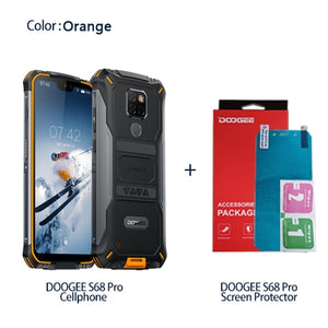 IP68 Waterproof DOOGEE S68 Pro Rugged Phone Helio P70 Octa Core 6GB 128GB Wireless Charge NFC 6300mAh 12V2A Charge 5.9 inch FHD+