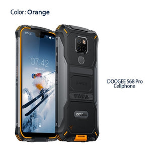 IP68 Waterproof DOOGEE S68 Pro Rugged Phone Helio P70 Octa Core 6GB 128GB Wireless Charge NFC 6300mAh 12V2A Charge 5.9 inch FHD+