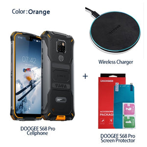 IP68 Waterproof DOOGEE S68 Pro Rugged Phone Helio P70 Octa Core 6GB 128GB Wireless Charge NFC 6300mAh 12V2A Charge 5.9 inch FHD+