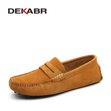 Load image into Gallery viewer, DEKABR Brand Fashion Summer Style Soft Moccasins Men Loafers High Quality Genuine Leather Shoes Men Flats Gommino Driving Shoes
