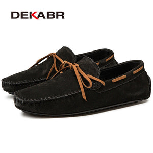 DEKABR Brand Big Size Cow Suede Leather Men Flats 2020 New Men Casual Shoes High Quality Men Loafers Moccasin Driving Shoes