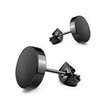 Load image into Gallery viewer, 1 pair Punk Black Multiple Styles Stainless/Titanium Steel Stud Earrings For Men and Women Gothic Street Pop Hip Hop Ear Jewelry
