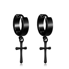 Load image into Gallery viewer, 1 pair Punk Black Multiple Styles Stainless/Titanium Steel Stud Earrings For Men and Women Gothic Street Pop Hip Hop Ear Jewelry
