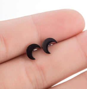 SMJEL Stainless Steel Earrings Mickey Women Men Hip hop Black Star Moon Stud Earring Fashion Jewelry Best Gift for Friend Girl