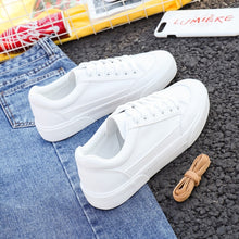 Load image into Gallery viewer, Women Sneakers Leather Shoes Spring Trend Casual Flats Sneakers Female New Fashion Comfort White  Vulcanized Platform Shoes
