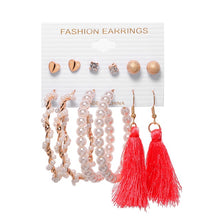 Load image into Gallery viewer, Tassel Acrylic Earrings For Women Bohemian Earrings Set Big Geometric Drop Earring 2020 Pearl Earrings Set DIY Fashion Jewelry
