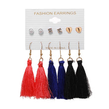 Load image into Gallery viewer, Tassel Acrylic Earrings For Women Bohemian Earrings Set Big Geometric Drop Earring 2020 Pearl Earrings Set DIY Fashion Jewelry
