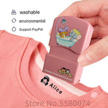 Load image into Gallery viewer, custom-made Baby Name Stamp DIY for children Name Seal student clothes chapter Not Easy To Fade Security Name Stamp Sticker
