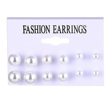 Load image into Gallery viewer, FNIO Women&#39;s Earrings Set Pearl Earrings For Women Bohemian Fashion Jewelry 2020 Geometric Crystal Heart Stud Earrings
