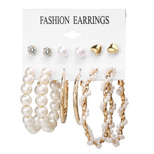 Load image into Gallery viewer, Simple Plain Gold Color Metal Pearl Hoop Earrings Fashion Big Circle Hoops Statement Earrings for Women Party Jewelry
