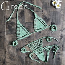 Load image into Gallery viewer, Handmade Crochet Micro Bikini G Thong String Beach Micro Swimwear Sexy Lingerie Sets 2019 Hot Sale
