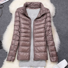 Load image into Gallery viewer, Winter Women Ultralight Thin Down Jacket White Duck Down Hooded Jackets Long Sleeve Warm Coat Parka Female Portable Outwear
