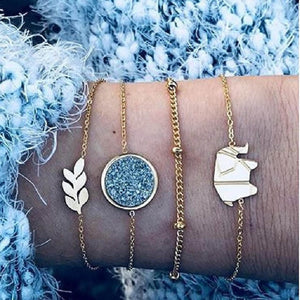 30 Styles Bohemian Bracelet Set For women Shell Star Map lotus pineapple Heart Natural stone Beads chains Bangle Boho Jewelry