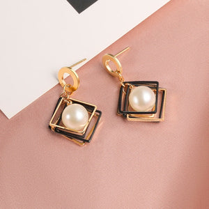 X&P New Fashion Round Dangle Drop Korean Earrings For Women Geometric Round Heart Gold Earring Wedding 2020 kolczyki Jewelry