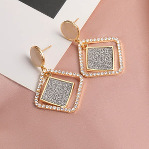 X&P New Fashion Round Dangle Drop Korean Earrings For Women Geometric Round Heart Gold Earring Wedding 2020 kolczyki Jewelry