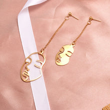 Load image into Gallery viewer, X&amp;P New Fashion Round Dangle Drop Korean Earrings For Women Geometric Round Heart Gold Earring Wedding 2020 kolczyki Jewelry
