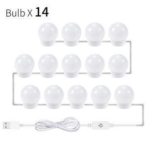 CanLing LED 12V Makeup Mirror Light Bulb Hollywood Vanity Lights Stepless Dimmable Wall Lamp 6 10 14Bulbs Kit for Dressing Table