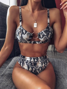 Catei Karrui NEW 2020 popular women's swimsuit Leopard Print Bikini split swimsuit sexy bikini swimming pool party essential